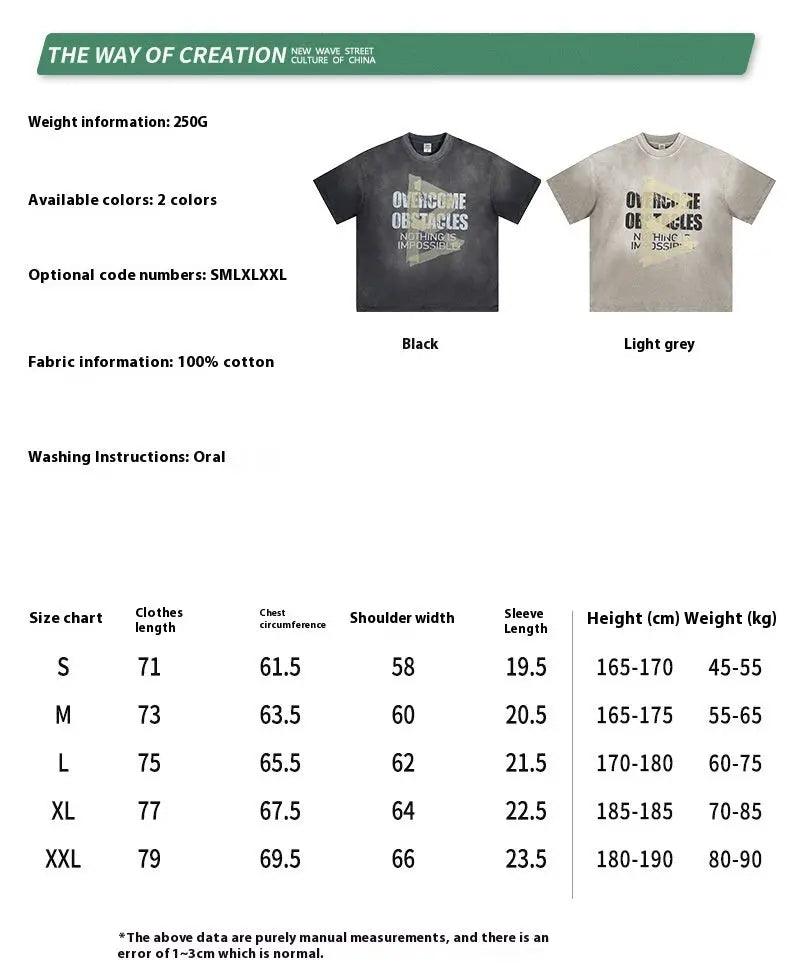 Oversized Washed Letter T-Shirt - MRC STORETopMy StoreOversized Washed Letter T-Shirt - MRC STOREMRC STORECJYH211697608HSLight GrayL