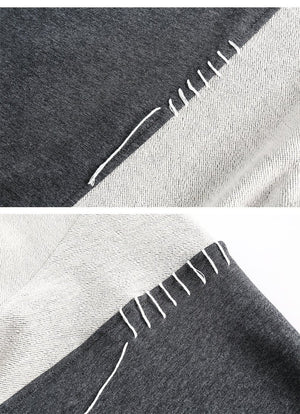 Patchwork Sweater - Loose Round Neck - MRC STORESweaters & HoodiesMy StoreMen’s Patchwork Sweater - Loose Round Neck My Store MRC STORECJXZ231557308HSBlue2XL