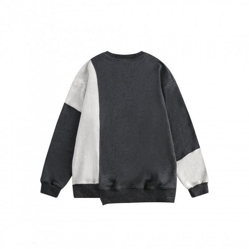 Patchwork Sweater - Loose Round Neck - MRC STORESweaters & HoodiesMy StoreMen’s Patchwork Sweater - Loose Round Neck My Store MRC STORECJXZ231557308HSBlue2XL