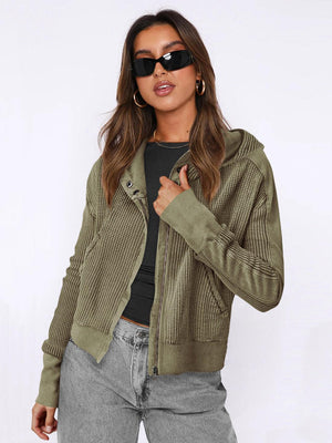 Patchwork Zipper Cardigan - MRC STORETopMy StorePatchwork Zipper Cardigan - MRC STOREMRC STORECJWY208814919SHEWLA056 Army GreenL