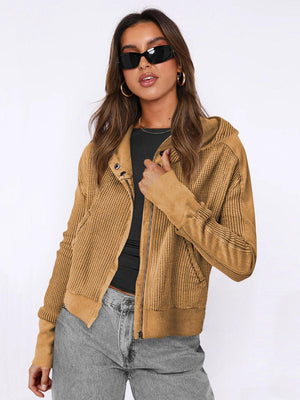 Patchwork Zipper Cardigan - MRC STORETopMy StorePatchwork Zipper Cardigan - MRC STOREMRC STORECJWY208814915OLEWLA041 BrownL