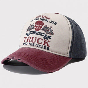 Peaked Trucker Cap – Letter Print Cotton - MRC STOREAccessoriesMy StoreMen's Caps Peaked Hard Top Summer Trucker Cap – Stylish Letter Printing, Adjustable Cotton Cap for Sun Protection - MRC STOREMRC STORECJBQ204940906FUWine Red Brim Green Hat BodyAdjustable