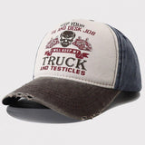 Peaked Trucker Cap – Letter Print Cotton - MRC STOREAccessoriesMy StoreMen's Caps Peaked Hard Top Summer Trucker Cap – Stylish Letter Printing, Adjustable Cotton Cap for Sun Protection - MRC STOREMRC STORECJBQ204940903CXCoffee Brim Navy Blue Hat BodyAdjustable