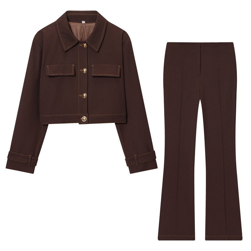 Piped Short Jacket & Flare Pants Set - MRC STOREsetMRC STOREPiped Short Jacket & Flare Pants Set MRC STORE MRC STORECJLS260800808HSPantsL