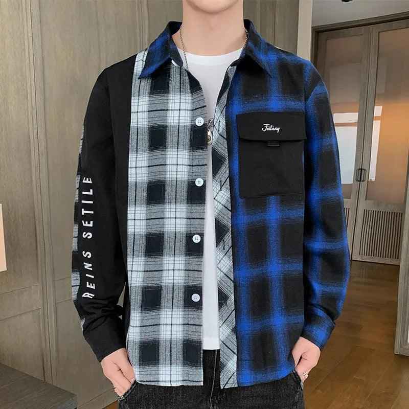 Plaid Long Sleeve Cardigan - MRC STOREclothesMy StorePlaid Long Sleeve CardiganMRC STORECJDS202285111KPBlack And Blue3XL