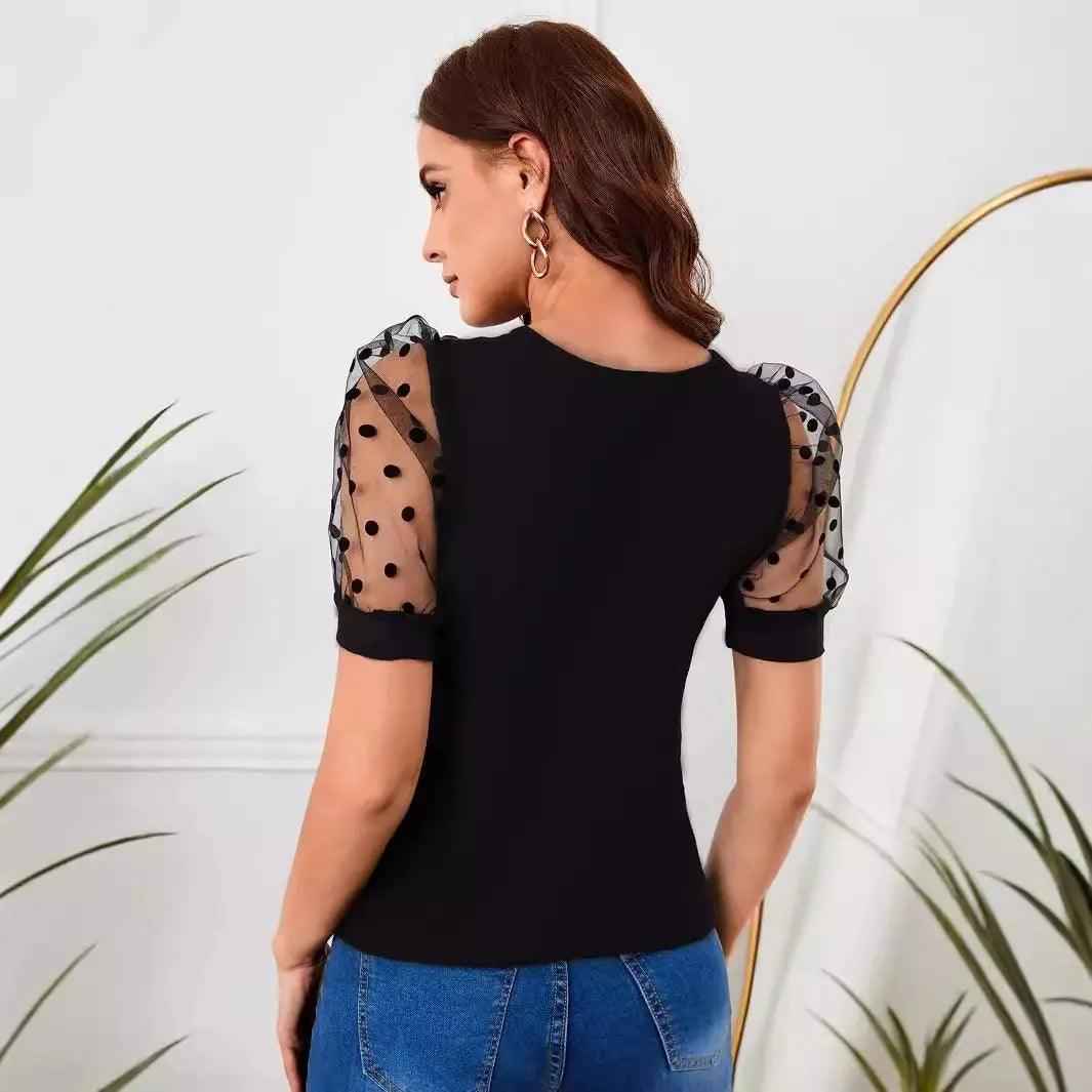 Polka Dot Mesh Top - MRC STORETopMy StorePolka Dot Mesh TopMRC STORECJCS210291503CXWhiteL