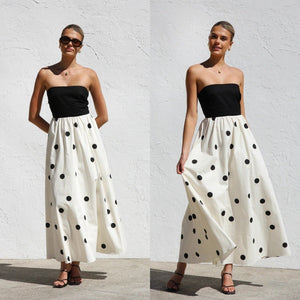 Polka Dot Print Stitching Chest Wrap A - Line Dress – Long Sleeveless Polyester Dress - MRC STOREDressMy StorePolka Dot Print Stitching Chest Wrap A - Line Dress – Long Sleeveless Polyester DressMRC STORECJLY228854703CXPicture ColorL