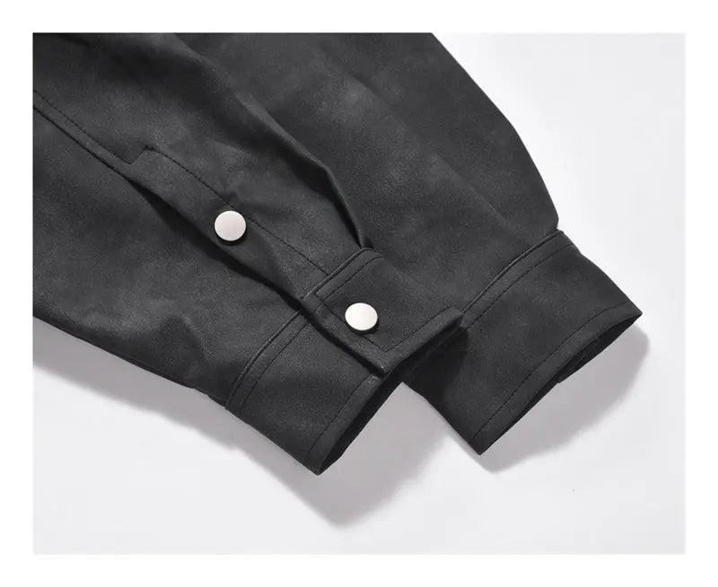 Retro American Washed PU Vintage Leather Shirt - MRC STORETopMy StoreRetro American Washed PU Vintage Leather Shirt - MRC STOREMRC STORECJDS194293803CXGreyL