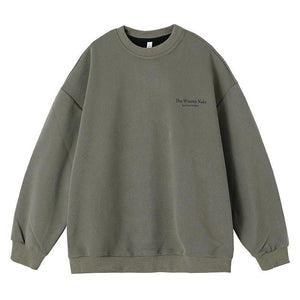 Retro Print Crew Neck Sweatshirt – Loose Fit - MRC STORETopMy StoreRetro American Printed Crew Neck Sweatshirt - Loose Fit Street Fashion Pullover - MRC STOREMRC STORECJWY215958106FUGray GreenL