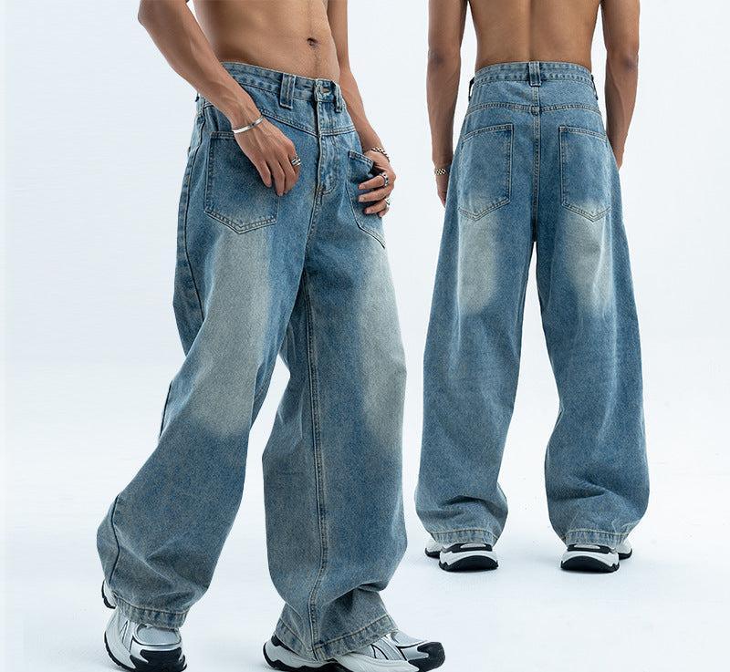 Retro Summer Jeans Loose Wide Leg Jeans for Men - Casual and Comfortable Denim Pants - MRC STORE