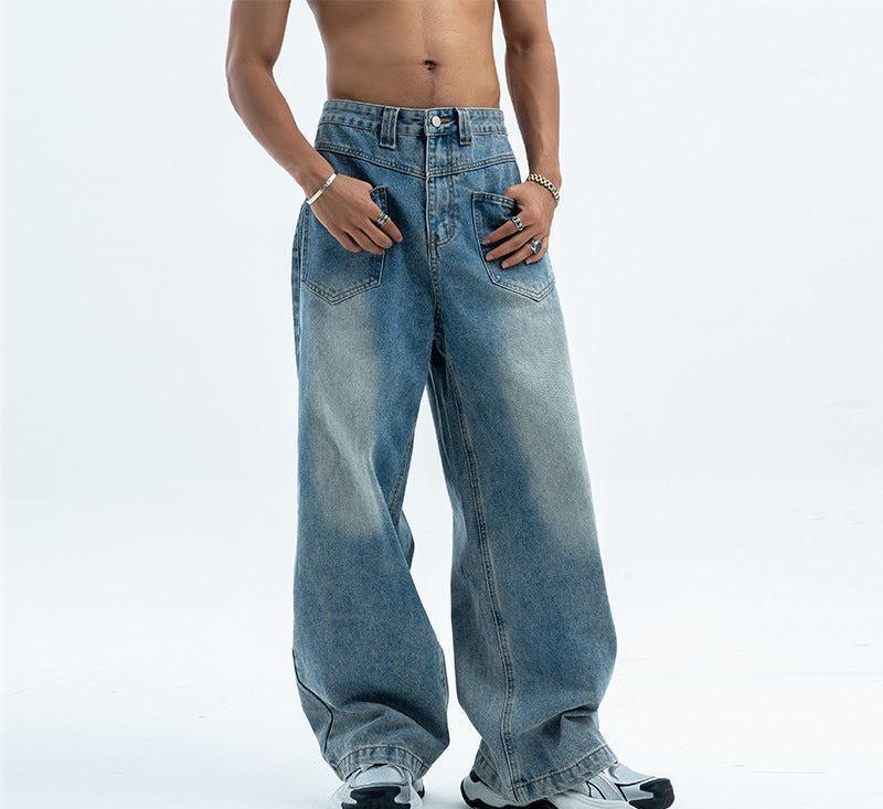 Retro Summer Jeans Loose Wide Leg Jeans for Men - Casual and Comfortable Denim Pants - MRC STORE