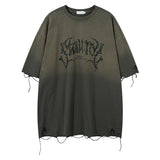 Retro T-Shirt - Tattered Loose Print - MRC STORET-ShirtsMy StoreA men's retro t-shirt with a tattered loose print, featuring a letter pattern in black and gray hues on a dark background, designed for summer leisure.MRC STORECJYH235425010JQGray2XL