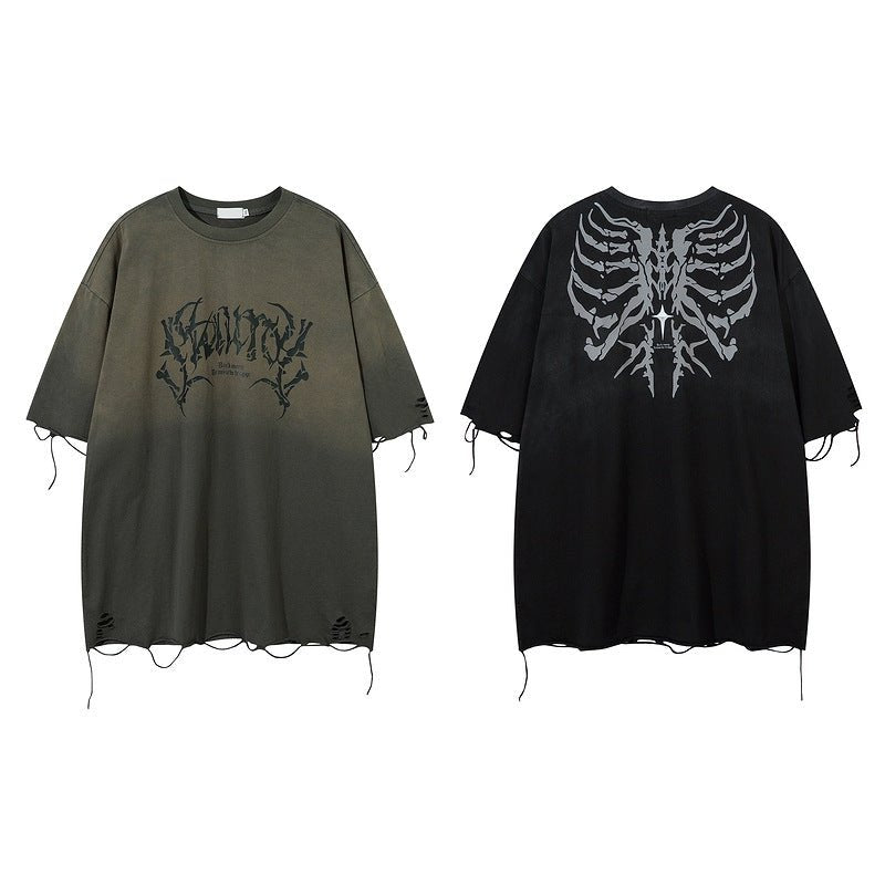 Retro T-Shirt - Tattered Loose Print - MRC STORET-ShirtsMy StoreMen’s Retro T-Shirt - Tattered Loose Print My Store MRC STORECJYH235425005EVBlack2XL