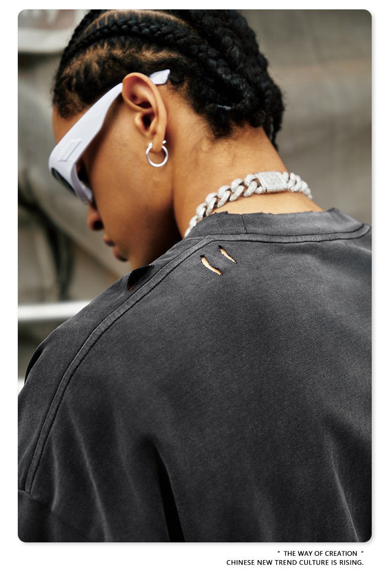 Retro T-Shirt - Washed Oversized Loose - MRC STORET-ShirtsMy StoreMen’s Retro T-Shirt - Washed Oversized Loose My Store MRC STORECJYH233197908HSLight GrayL