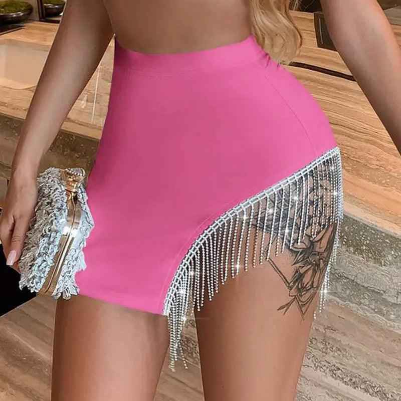 Rhinestone Tassel Skirt - MRC STOREbottomsMy StoreRhinestone Tassel SkirtMRC STORECJQZ202536307GTPinkL