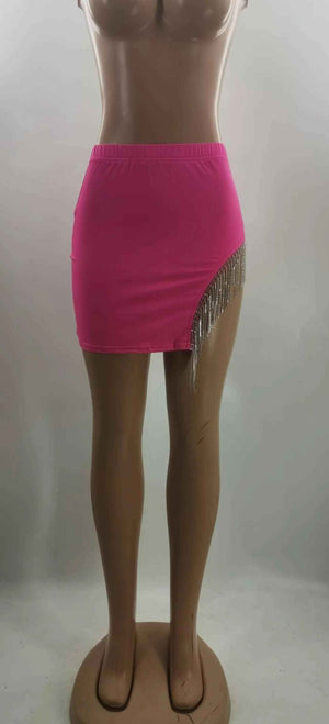 Rhinestone Tassel Skirt - MRC STOREbottomsMy StoreRhinestone Tassel SkirtMRC STORECJQZ202536307GTPinkL