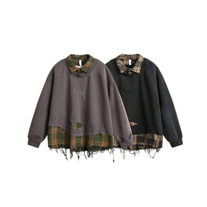 Ripped Burr Lapel Sweater – Fake Two - Piece - MRC STORESweaters & HoodiesMy StoreAmerican Style Ripped Burr Fake Two Piece Lapel Sweater – Stylish and Casual for Everyday Wear - MRC STOREMRC STORECJWY216696102BYBlackL