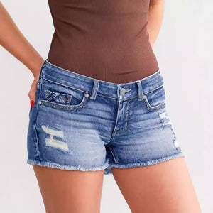 Ripped Denim Shorts – Light Blue Street Style - MRC STOREShortsMy StoreLadies Ripped Wadding Button Shorts – Light Blue Denim Street Fashion - MRC STOREMRC STORECJNZ229640703CXLight BlueL