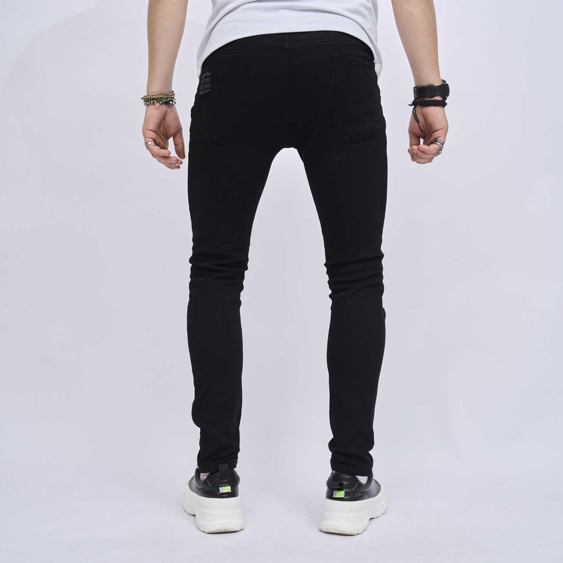 Ripped Slim Fit Skinny Elastic Jeans - Stylish and Comfortable Denim for Teens - MRC STORE
