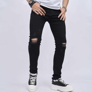 Ripped Slim Fit Skinny Elastic Jeans - Stylish and Comfortable Denim for Teens - MRC STORE
