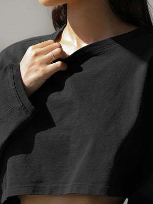 Round Neck Distressed Sweater – Short Sports - MRC STORESweaters & HoodiesMy StoreWomen's Round Neck Distressed Sports Sweater – European & American Short Pullover - MRC STOREMRC STORECJWY215995831EVReactive BlackL