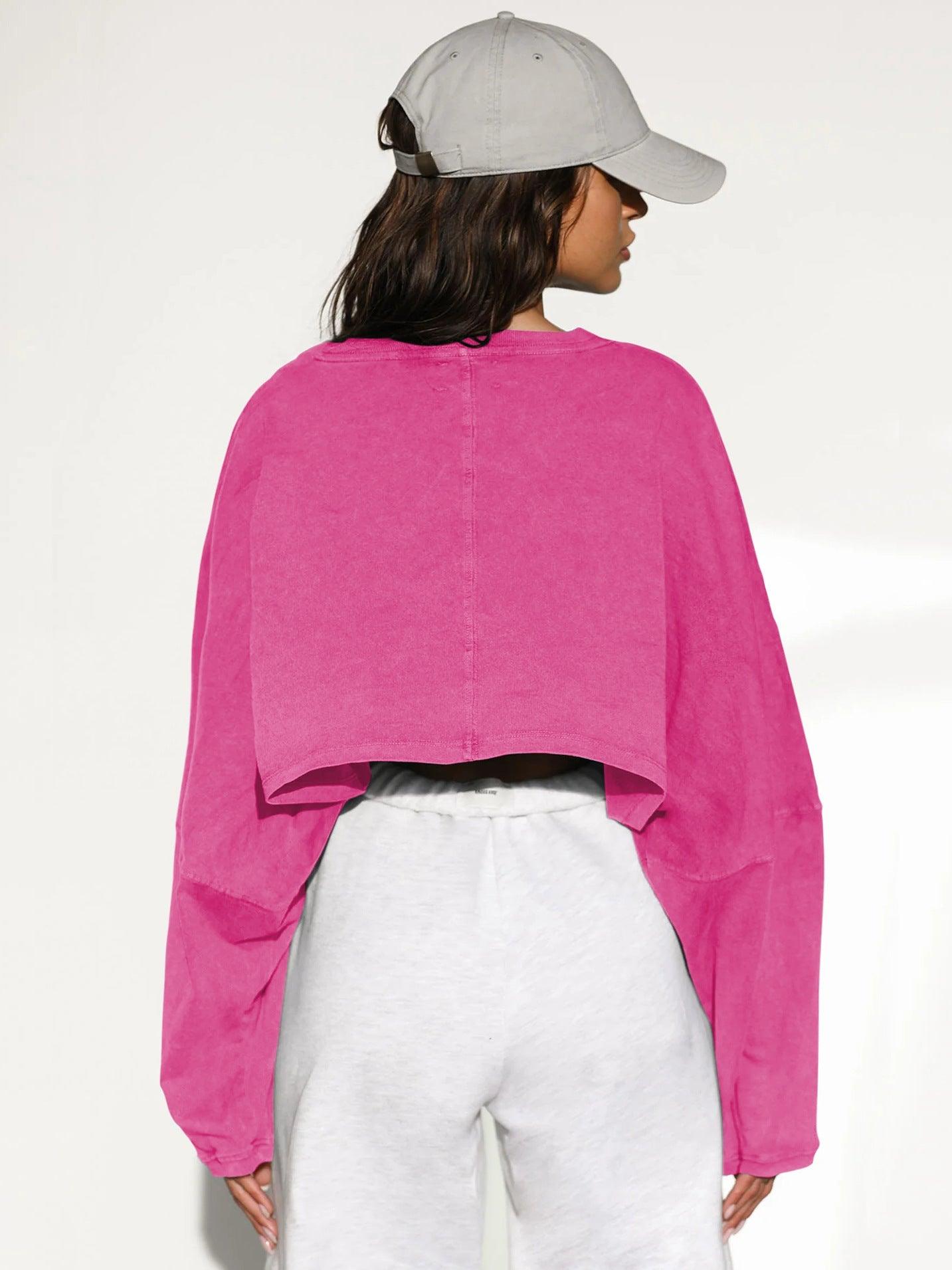 Round Neck Distressed Sweater – Short Sports - MRC STORESweaters & HoodiesMy StoreWomen's Round Neck Distressed Sports Sweater – European & American Short Pullover - MRC STOREMRC STORECJWY215995831EVReactive BlackL