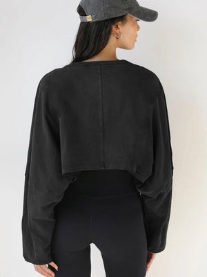 Round Neck Distressed Sweater – Short Sports - MRC STORESweaters & HoodiesMy StoreWomen's Round Neck Distressed Sports Sweater – European & American Short Pullover - MRC STOREMRC STORECJWY215995831EVReactive BlackL