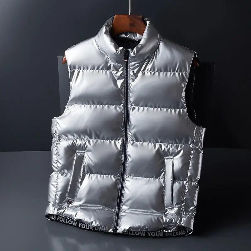 Shiny Down Cotton Fashion Vest Jacket - MRC STORETopMy StoreShiny Down Cotton Fashion Vest Jacket - MRC STOREMRC STORECJYR147814012LOSilver2XL