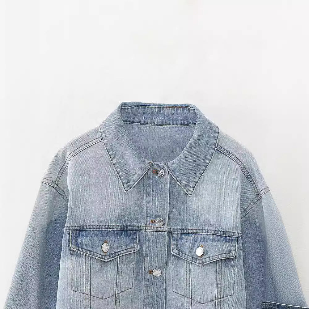 Short Color - Matching Denim Jacket - MRC STOREJacketsMRC STOREShort Color - Matching Denim Jacket - MRCSTOREMRC STORECJYD235875604DW3504 Short Denim CoatL