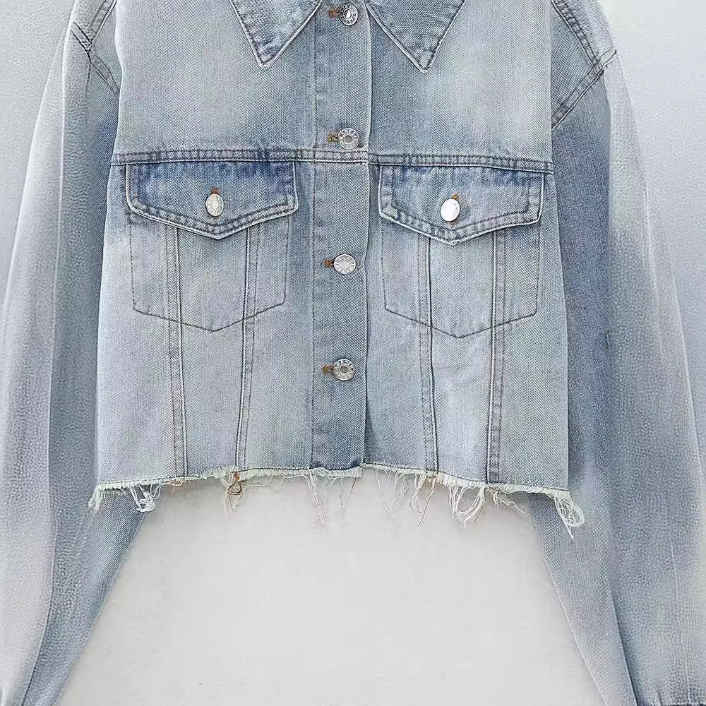 Short Color - Matching Denim Jacket - MRC STOREJacketsMRC STOREShort Color - Matching Denim Jacket - MRCSTOREMRC STORECJYD235875604DW3504 Short Denim CoatL