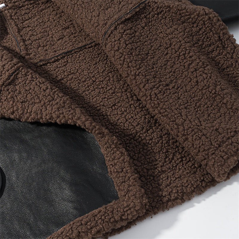 Short Flared Fur - Lined Coat with Collar - MRC STOREJacketsMRC STOREBrown textured car mat with black interior backgroundMRC STORECJYD254271803CXBrownL
