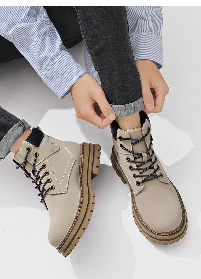 Simple Casual Plus Size Leather Martin Boots - MRC STOREShoesMRC STORESimple Casual Plus Size Leather Martin Boots MRC STORE MRC STORECJNS236853601AZGolden Yellow38