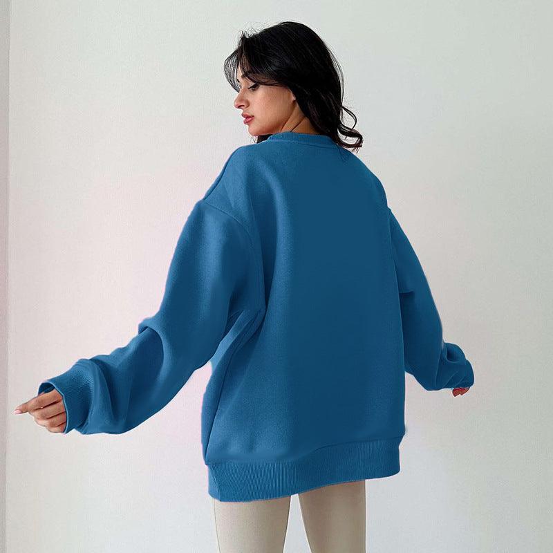 Simple Printed Loose Round sweater - MRC STORETopMy StoreSimple Printed Loose Round sweater - MRC STOREMRC STORECJWY211572503CXBlueL