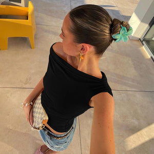 Sleeveless Top - Diagonal Collar Solid - MRC STORETopMy StoreWomen’s Sleeveless Top - Diagonal Collar Solid My Store MRC STORECJCS235601503CXYellowL