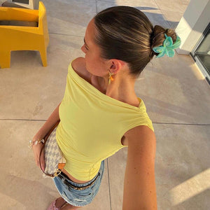 Sleeveless Top - Diagonal Collar Solid - MRC STORETopMy StoreWomen’s Sleeveless Top - Diagonal Collar Solid My Store MRC STORECJCS235601503CXYellowL