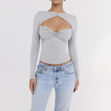 Slim - Fit Hollow Out T-Shirt - MRC STORETopMy StoreSlim - Fit Hollow Out T-Shirt - MRC STOREMRC STORECJCS199295903CXGrayL