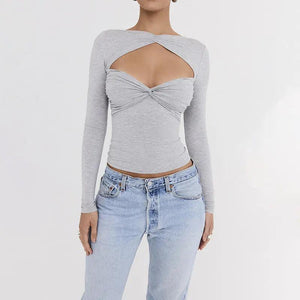 Slim - Fit Hollow Out T-Shirt - MRC STORETopMy StoreSlim - Fit Hollow Out T-Shirt - MRC STOREMRC STORECJCS199295903CXGrayL