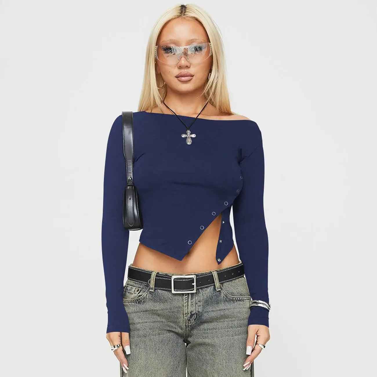 Slim Fit Long Sleeve Top - MRC STORETopMy StoreSlim Fit Long Sleeve TopMRC STORECJCS210178823WDBlackL