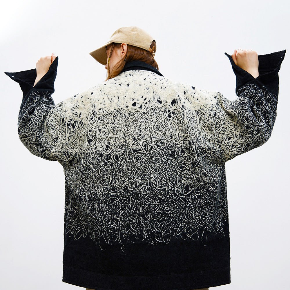 Solid Color Casual Commuter Jacket - MRC STOREJacketsMRC STORELine Composite Gradient Jacket For Men MRC STORE MRC STORECJXZ195935002BYBlackL