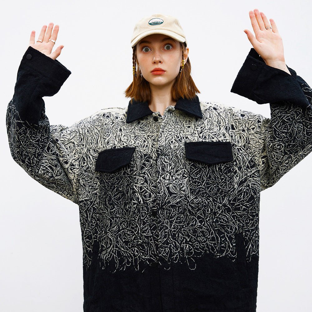 Solid Color Casual Commuter Jacket - MRC STOREJacketsMRC STOREPerson wearing a patterned shirt and cap with hands raised against a white backgroundMRC STORECJXZ195935002BYBlackL