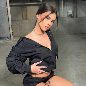 Solid Color Loose Casual Thin Coat - MRC STORETopMRC STORESolid Color Loose Thin Turn - down Collar Casual Coat - MRC STOREMRC STORECJYD179686603CXBlackL