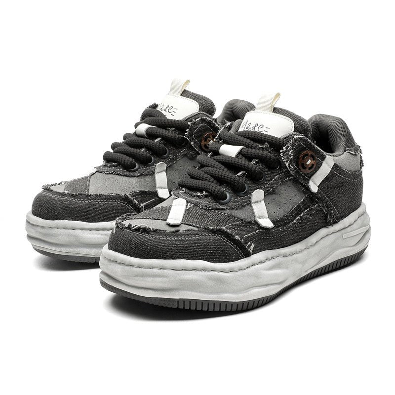 Special Interest Design Distressed Sneakers - MRC STOREShoesMRC STOREPair of black and gray sneakers on a white backgroundMRC STORECJYD244671401AZGray36 Women