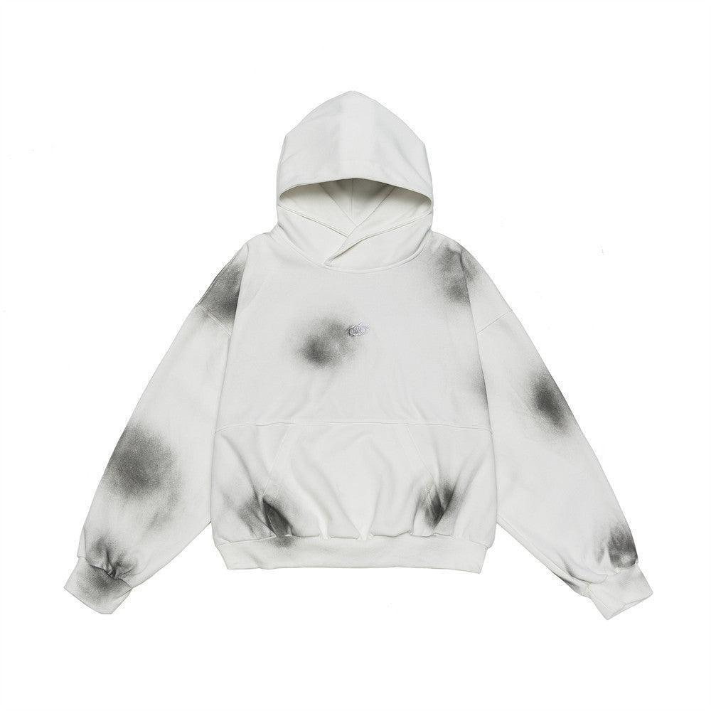 Splash Ink Hooded Pullover – Loose Sweater - MRC STOREHoodieMy StoreSplash - Ink Spray Paint Loose Hooded Pullover Sweater - Street Fashion for Youth in Pink, White, & Black - MRC STOREMRC STORECJWY210729507GTWhiteL