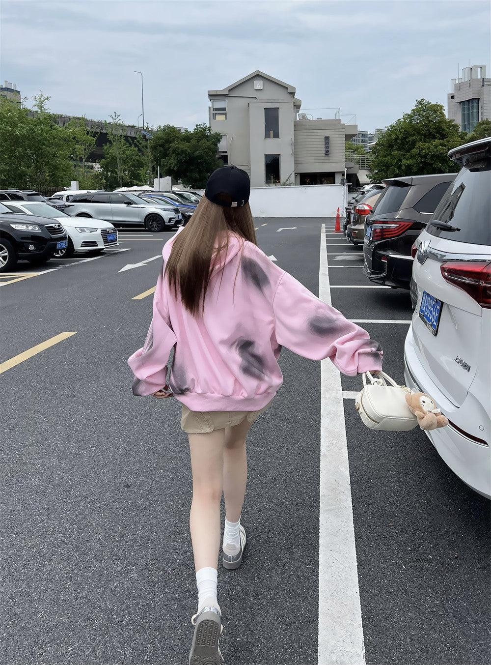 Splash Ink Hooded Pullover – Loose Sweater - MRC STOREHoodieMy StoreSplash - Ink Spray Paint Loose Hooded Pullover Sweater - Street Fashion for Youth in Pink, White, & Black - MRC STOREMRC STORECJWY210729507GTWhiteL