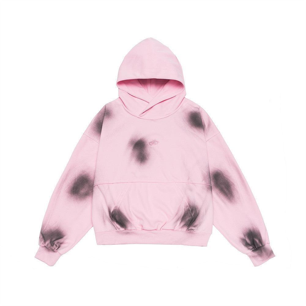 Splash Ink Hooded Pullover – Loose Sweater - MRC STOREHoodieMy StoreSplash - Ink Spray Paint Loose Hooded Pullover Sweater - Street Fashion for Youth in Pink, White, & Black - MRC STOREMRC STORECJWY210729503CXPinkL