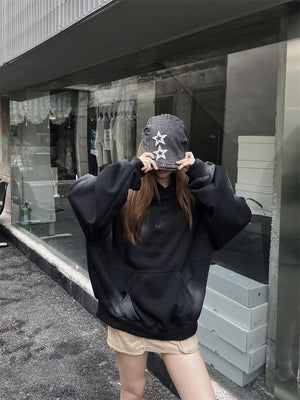 Splash Ink Hooded Pullover – Loose Sweater - MRC STOREHoodieMy StoreSplash - Ink Spray Paint Loose Hooded Pullover Sweater - Street Fashion for Youth in Pink, White, & Black - MRC STOREMRC STORECJWY210729511KPBlackL