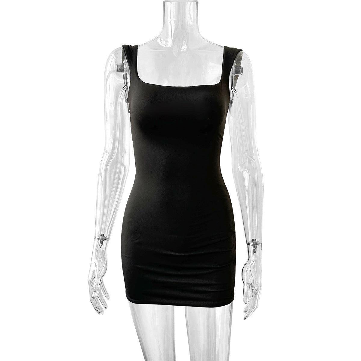 Square Collar Backless Sheath Dress – Slim Fit, Short - MRC STOREDressMy StoreSquare Collar Backless Slim Fit Sheath Dress – The Perfect Short Skirt for Effortless Elegance - MRC STOREMRC STORECJLY217443604DWBlackL