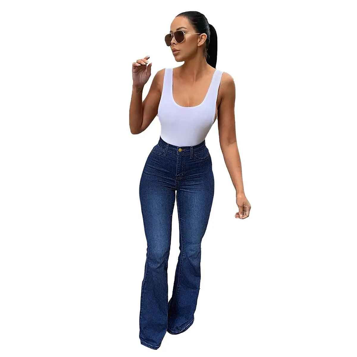 Stretch High Waist Denim Pants - MRC STOREbottomsMy StoreStretch High Waist Denim PantsMRC STORECJNZ207626205EVDark Blue2XL