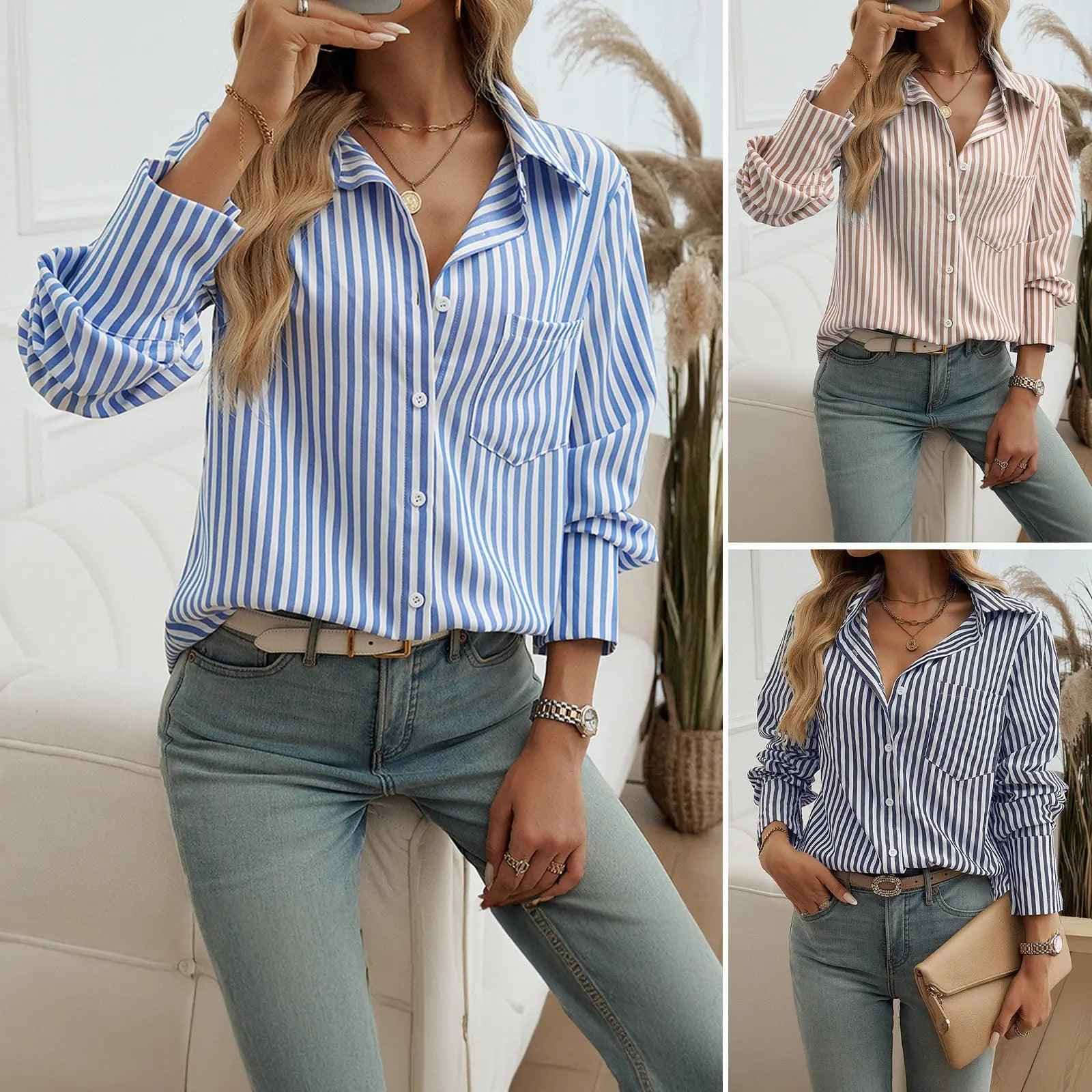 Striped Commuter Cardigan - MRC STORETopMy StoreStriped Commuter CardiganMRC STORECJYD210338103CXBlueL