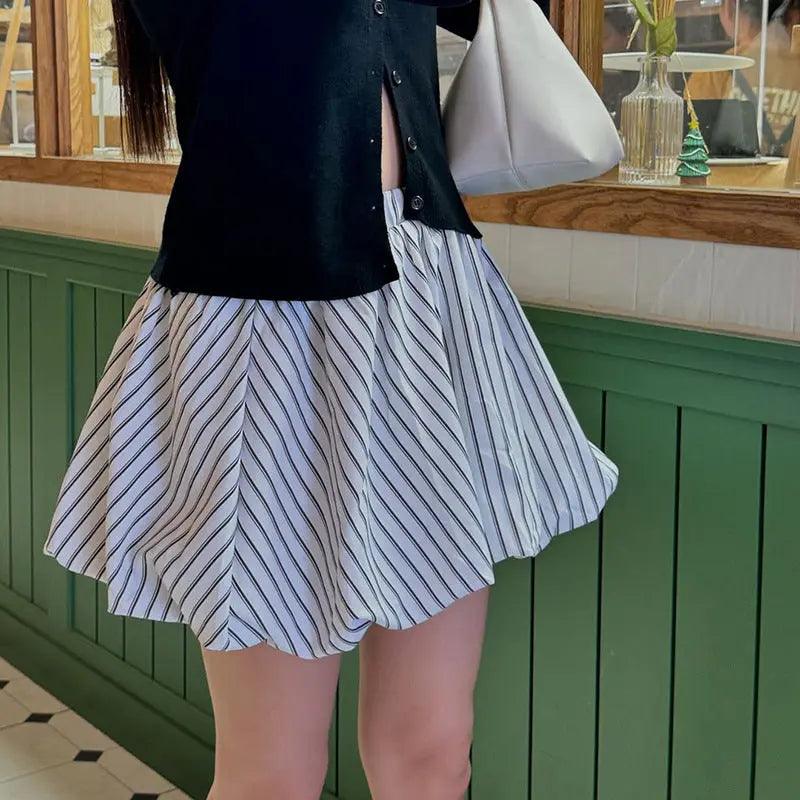 Striped High Waist Skirt - MRC STOREbottomsMy StoreStriped High Waist Skirt - MRC STOREMRC STORECJQZ211943203CXWhiteL